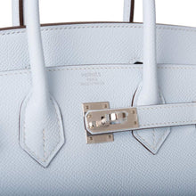 将图片加载到图库查看器中， [New] Hermès Bleu Brume Epsom Sellier Birkin 25cm Palladium Hardware
