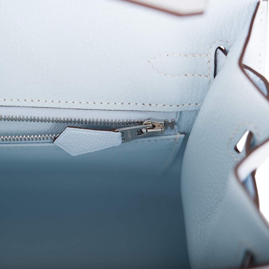 [New] Hermès Bleu Brume Epsom Sellier Birkin 25cm Palladium Hardware