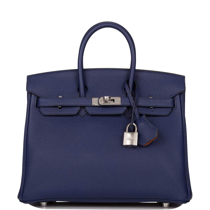 [New] Hermès Bleu Encre Verso Togo Birkin 25cm Palladium Hardware