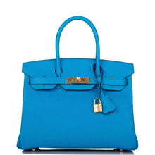 Muatkan imej ke dalam penonton Galeri, [New] Hermès Birkin 30 | Bleu Frida, Epsom Leather, Gold Hardware

