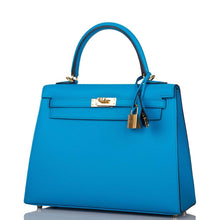 Load image into Gallery viewer, [NEW] Hermès Kelly Sellier 28 | Bleu Frida, Epsom Leather, Gold Hardware

