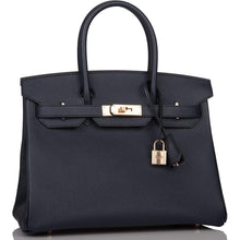 Muatkan imej ke dalam penonton Galeri, [New] Hermès Birkin 30 | Bleu Indigo, Epsom Leather, Rose Gold Hardware
