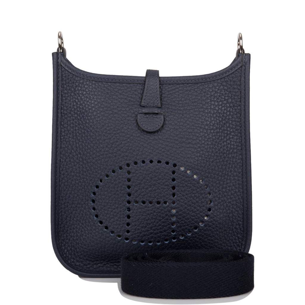 [New] Hermès Bleu Nuit Clemence Evelyne TPM Bag Palladium Hardware