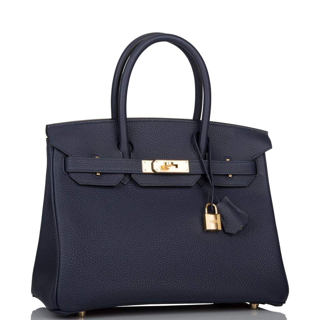 New] Hermès Birkin 30  Bleu Nuit, Togo Leather Gold Hardware