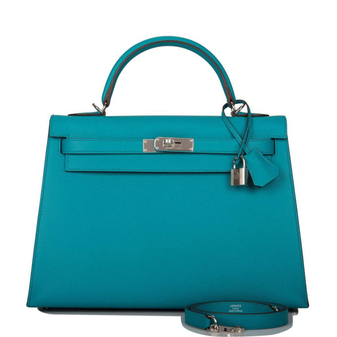 [NEW] Hermès Kelly Sellier 32 | Bleu Paon, Epsom Leather, Palladium Hardware