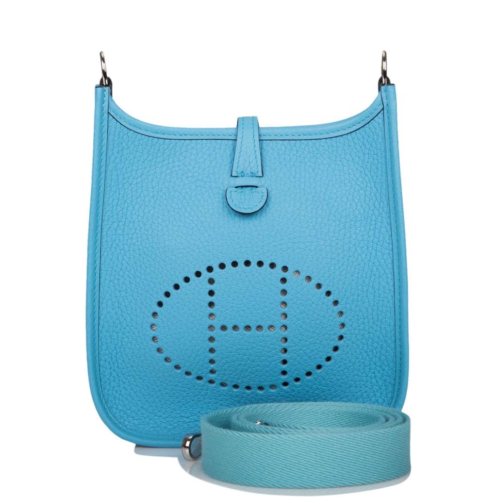 [New] Hermès Bleu du Nord Clemence Evelyne TPM Bag Palladium Hardware