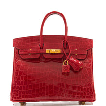 將圖片加載到圖庫查看器中， [New] Hermès Braise Niloticus Crocodile Birkin 25cm Gold Hardware
