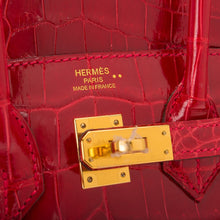 將圖片加載到圖庫查看器中， [New] Hermès Braise Niloticus Crocodile Birkin 25cm Gold Hardware
