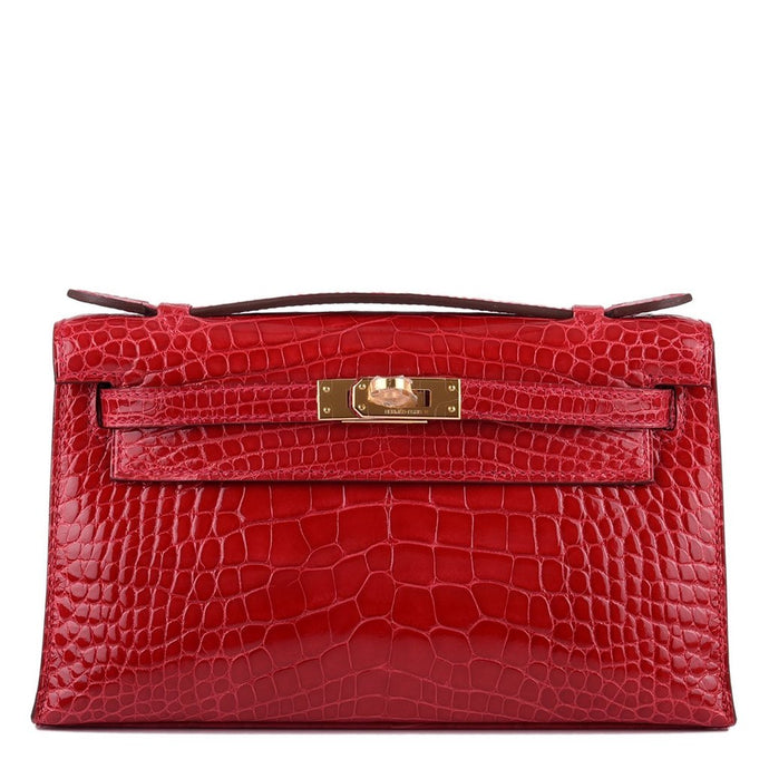 [NEW] Hermès Kellymini Mini, Pochette | Braise, Shiny Alligator, Gold Hardware