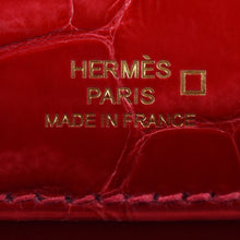Load image into Gallery viewer, [NEW] Hermès Kellymini Mini, Pochette | Braise, Shiny Alligator, Gold Hardware
