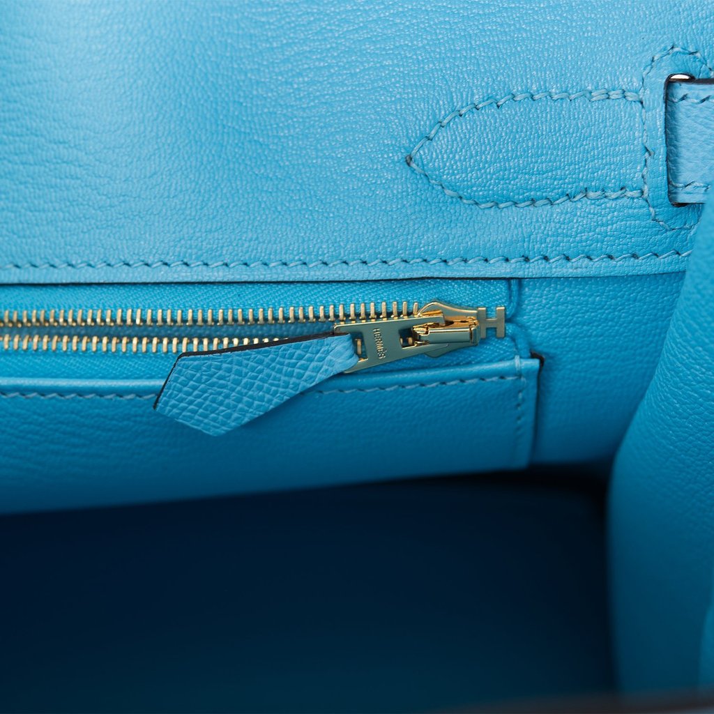 NIB Hermes Birkin 30 cm in Celeste Sky Blue Epsom Leather w