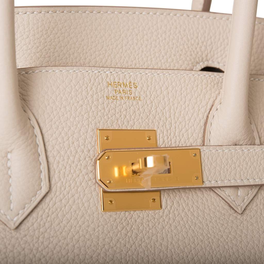 Hermes Birkin bag 30 Craie Togo leather Rose gold hardware