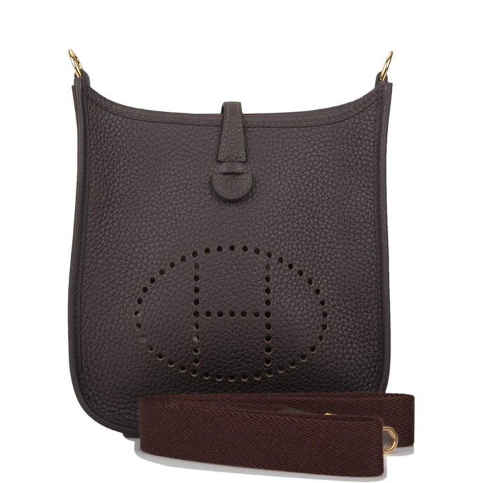 [New] Hermès Ebene Clemence Evelyne TPM Bag Gold Hardware