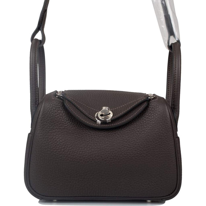[New] Hermès Lindy Mini 20 | Ebene, Taurillon Clemence Leather, Palladium Hardware
