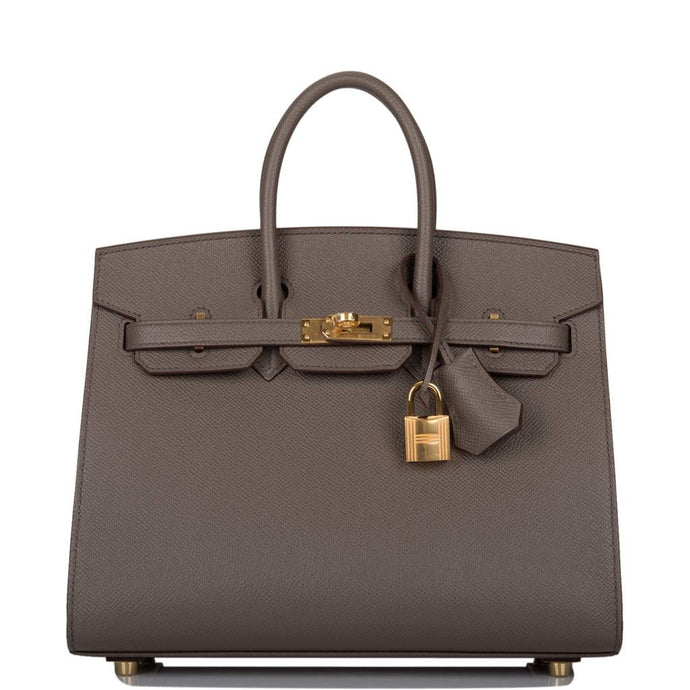 [New] Hermès Etain Epsom Sellier Birkin 25cm Gold Hardware