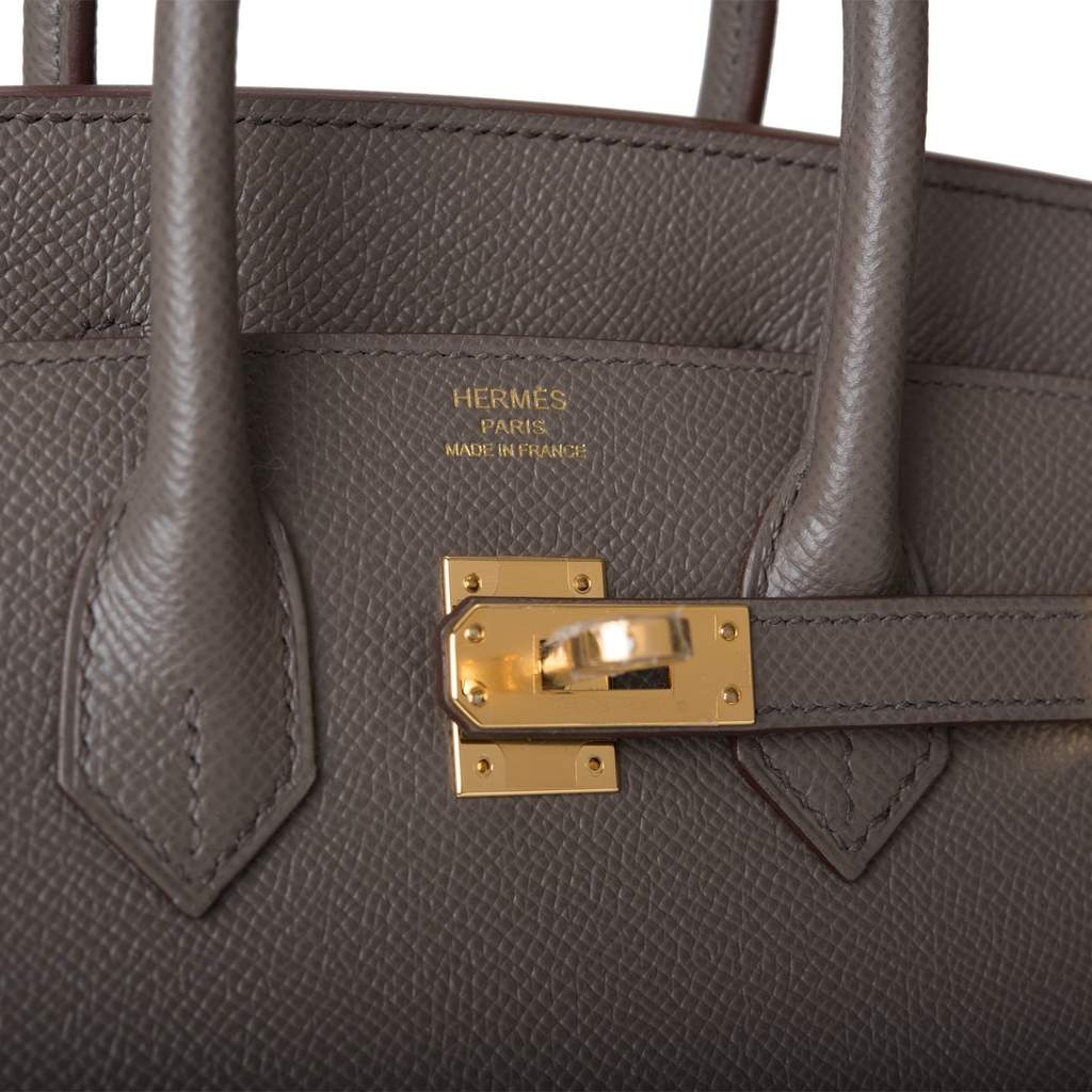 Fantastic New Hermes Birkin 25cm handbag in Etain Togo leather