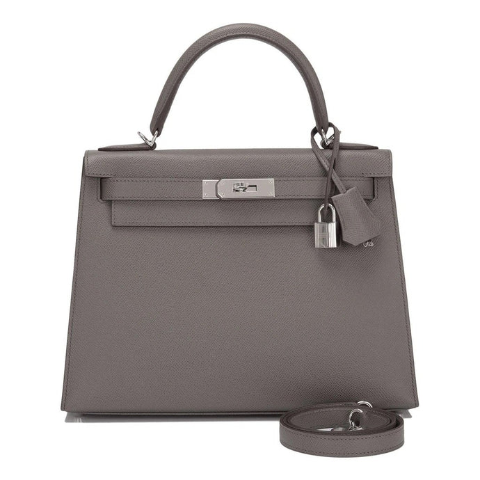 <transcy>[BARU] Hermès Kelly Sellier 28 | Perolehi Perkakasan Epsom Palladium</transcy>