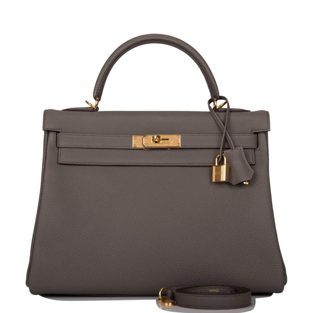 [NEW] Hermès Kelly Retourne 32 | Etain, Togo Leather, Gold Hardware