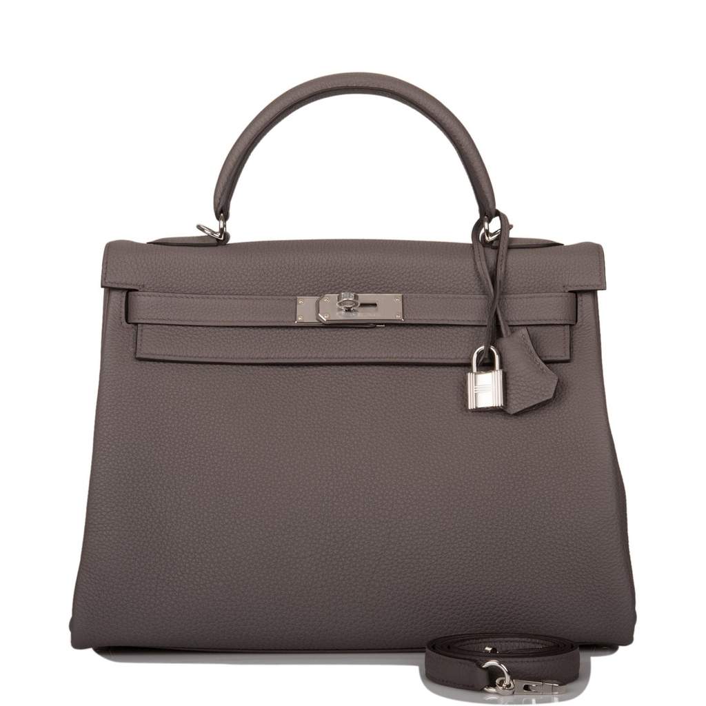 [NEW] Hermès Kelly Retourne 32 | Etain, Togo Leather, Palladium Hardware