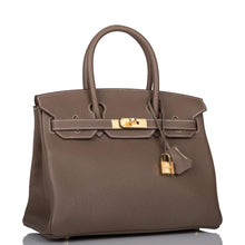 Load image into Gallery viewer, [New] Hermès Birkin 30 | Etoupe, Clemence Leather, Gold Hardware

