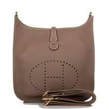 Load image into Gallery viewer, [New] Hermès Etoupe Clemence Evelyne III PM Bag Gold Hardware
