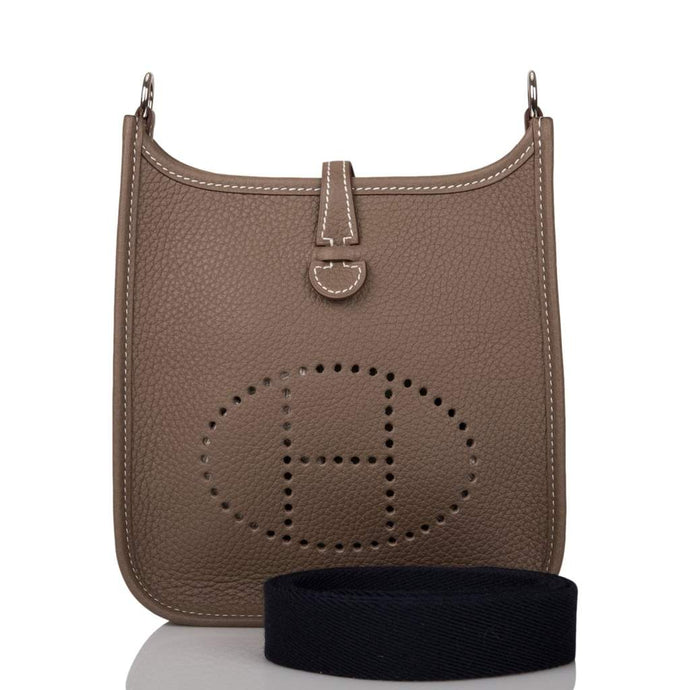 [New] Hermès Etoupe Clemence Evelyne TPM Bag Palladium Hardware