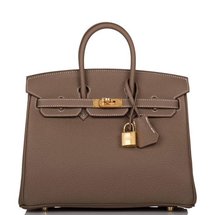[New] Hermès Etoupe Togo Birkin 25cm Gold Hardware