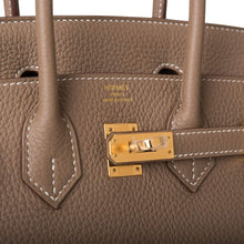 将图片加载到图库查看器中， [New] Hermès Etoupe Togo Birkin 25cm Gold Hardware
