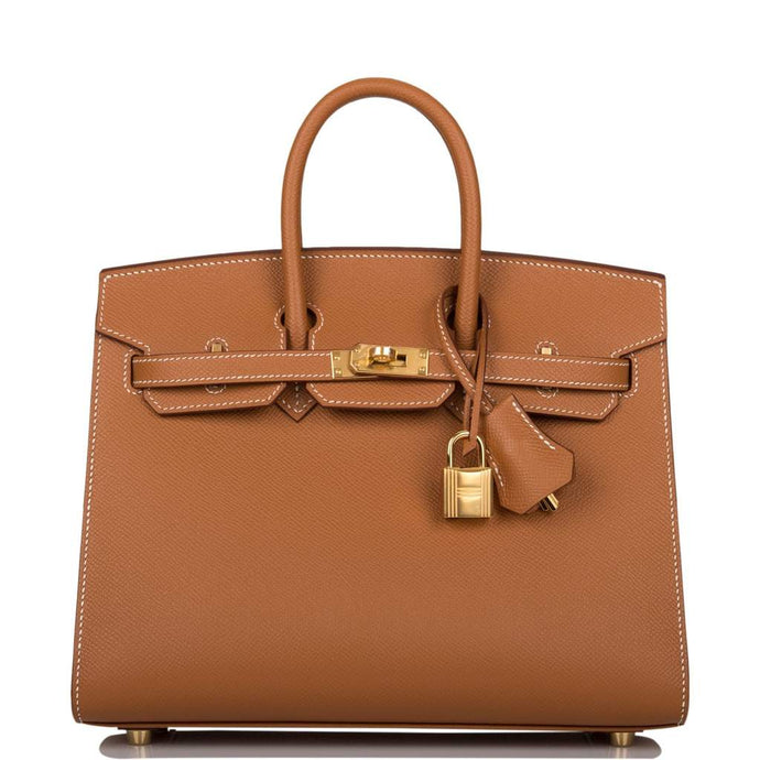 [New] Hermès Gold Epsom Sellier Birkin 25cm Gold Hardware