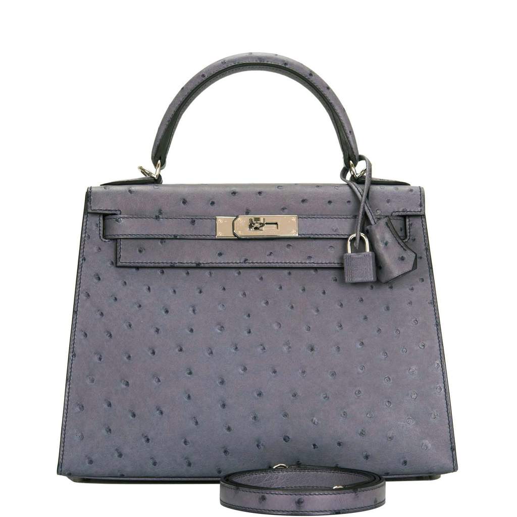 [NEW] Hermès Kelly Sellier 28 | Gris Agate, Ostrich Leather, Palladium Hardware