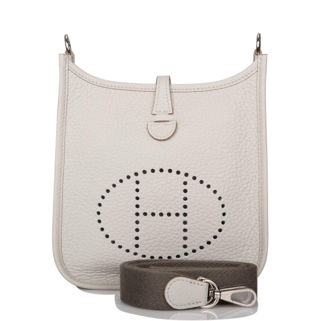 [New] Hermès Gris Perle Clemence Evelyne TPM Bag Palladium Hardware