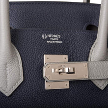 Muatkan imej ke dalam penonton Galeri, [New] Hermès Birkin 30 Horseshoe Stamp (HSS) | Bi-Color Bleu Nuit and Gris Mouette, Togo Leather, Palladium Hardware
