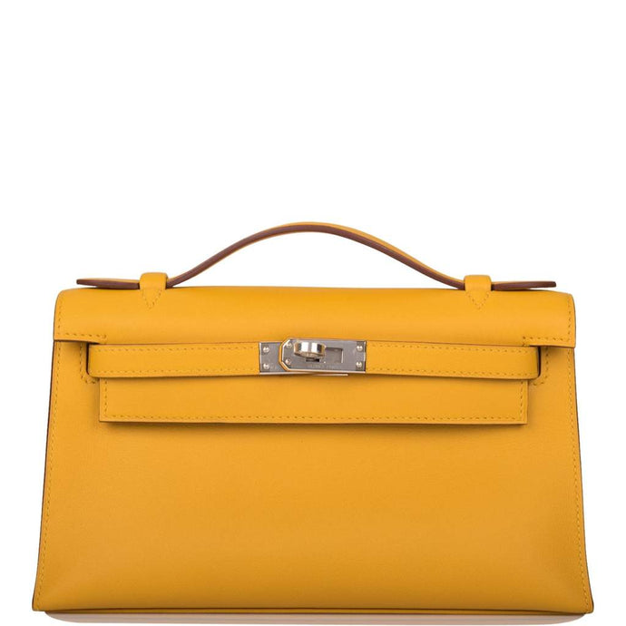 [NEW] Hermès Kellymini Mini, Pochette | Jaune Ambre, Swift Leather, Palladium Hardware
