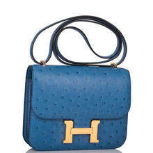 Muatkan imej ke dalam penonton Galeri, [New] Hermès Constance 18 | Blue Roy, Ostrich Leather, Gold Hardware
