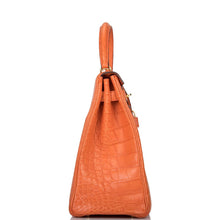 Load image into Gallery viewer, [Preloved] Hermès Kelly Retourne 35 | Orange Poppy, Matte Alligator Leather, Gold Hardware
