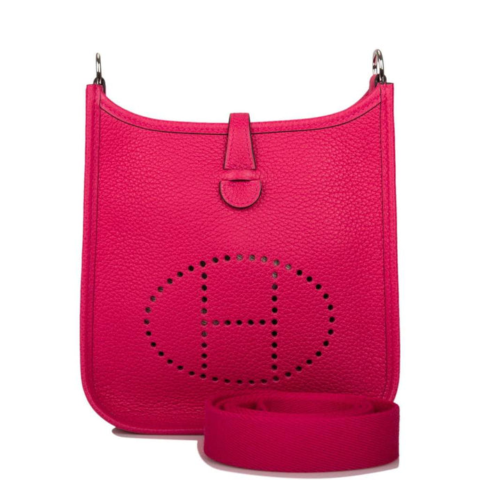 [New] Hermès Rose Mexico Clemence Evelyne TPM Bag Palladium Hardware