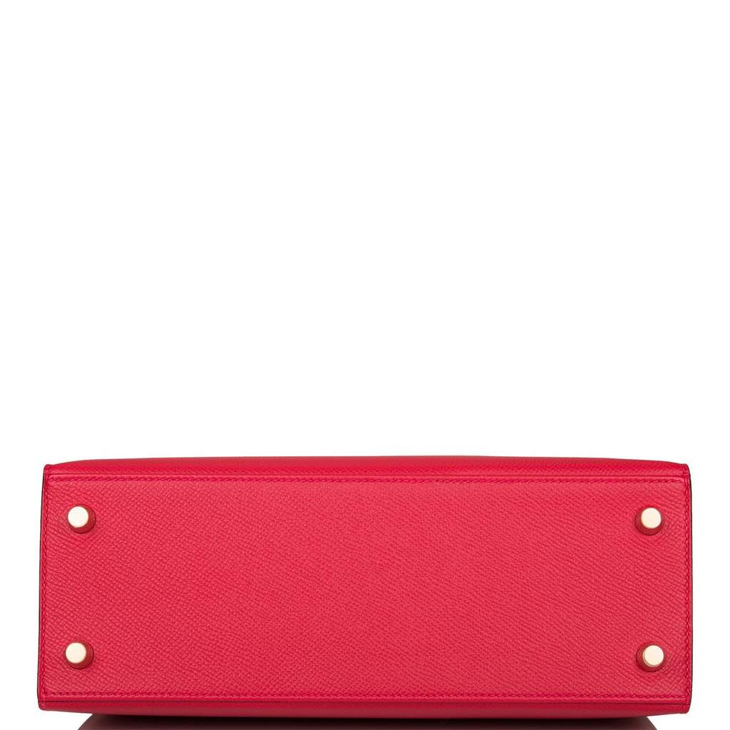 Hermes Kelly 25 Sellier Rouge Casaque Epsom Palladium Hardware #X