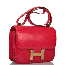 Load image into Gallery viewer, [New] Hermès Constance 24 | Rouge Exotique, Lizard Niloticus, Gold Hardware
