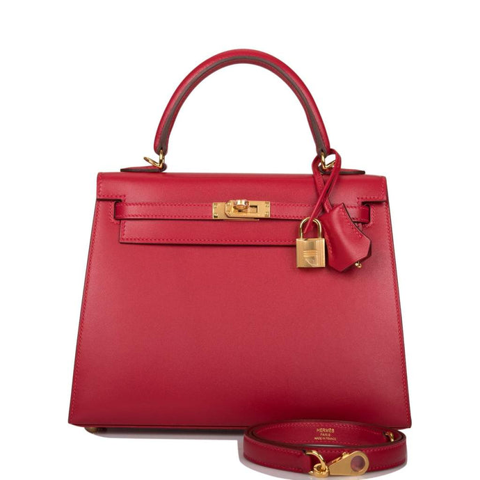 [NEW] Hermès Kelly Sellier 25 | Rouge Vif, Tadelakt Leather, Gold Hardware