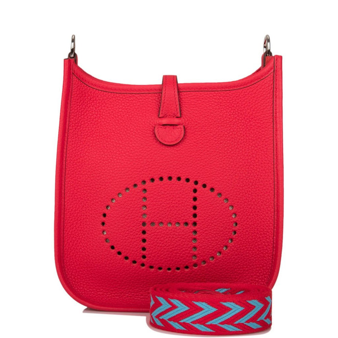 [New] Hermès Rouge de Coeur Clemence Evelyne TPM Bag Palladium Hardware
