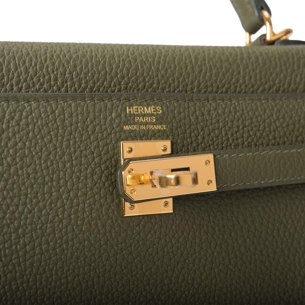 Hermes Kelly Retourne 25 Veau Togo 63 Vert Amande Gold Hardware | Hermes Bags