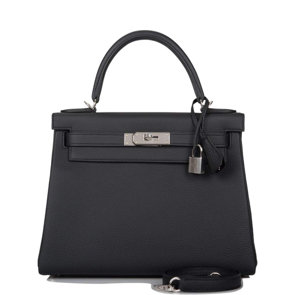 [NEW] Hermès Kelly Retourne 28 | Noir, Togo Leather, Palladium Hardware