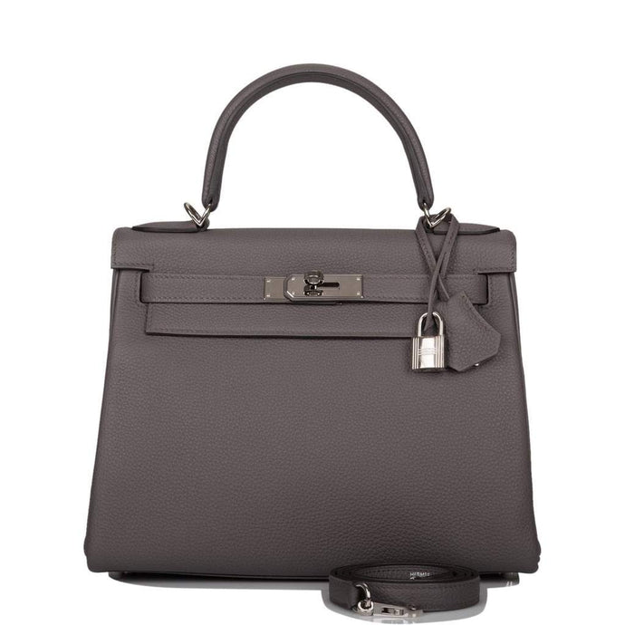 [Pre-Owned] Hermès Kelly Retourne 28 | Etain, Togo Leather, Palladium Hardware