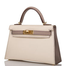 Load image into Gallery viewer, [NEW] Hermès Kelly Mini II Sellier 20 | Horseshoe Stamp (HSS), Bi-Color: Craie and Gris Asphalte, Permabrass Hardware
