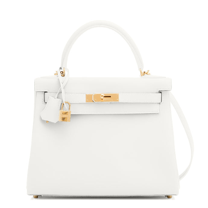 [NEW] Hermès Kelly Retourne 28 HSS | Bi Color: Blanc and Gris Asphalte, Clemence Leather, Gold Hardware