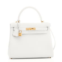將圖片加載到圖庫查看器中， [NEW] Hermès Kelly Retourne 28 HSS | Bi Color: Blanc and Gris Asphalte, Clemence Leather, Gold Hardware

