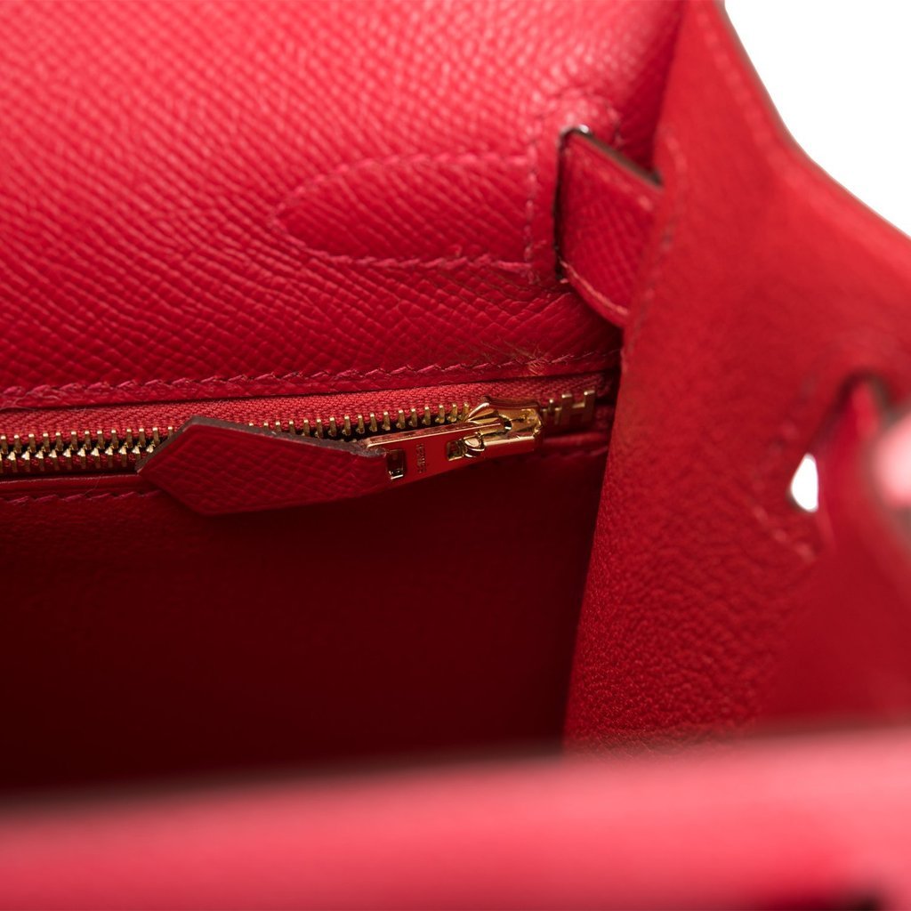 Hermès - Hermès Kelly 28 Epsom Leather Handbag-Rouge Casaque Gold Hardware