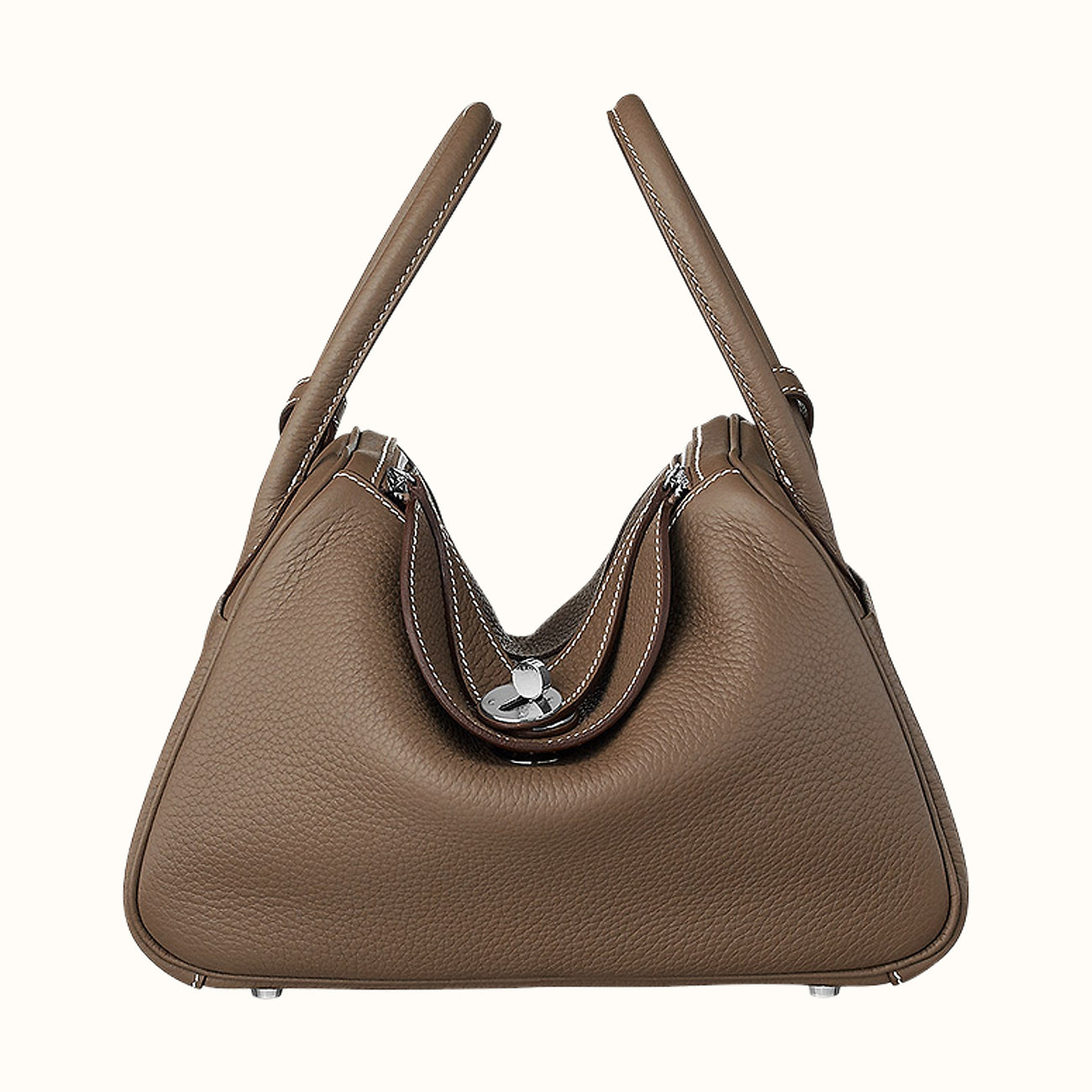 HERMES Lindy 26 Etoupe Clemence Palladium HW *New - Timeless Luxuries
