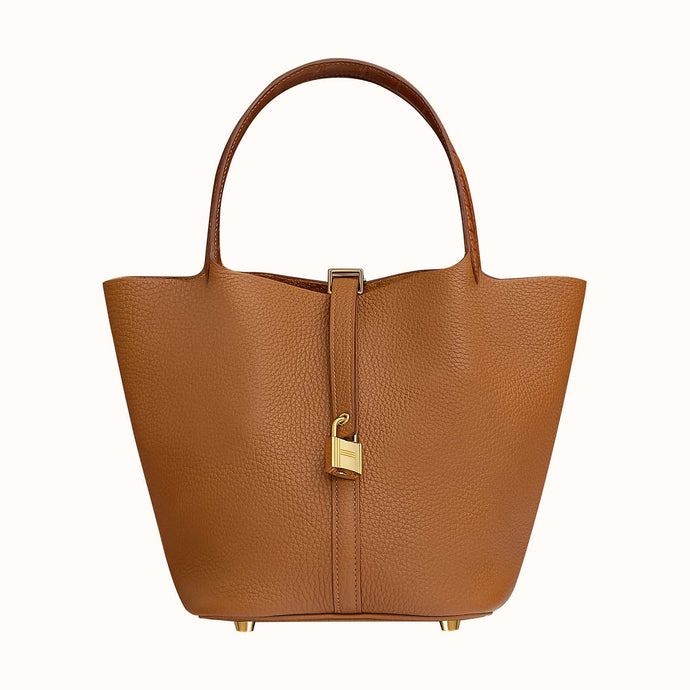 [New] Hermès Picotin Lock 22 | Taurillon Clemence Leather and Matte Mississippiensis Alligator, Gold Plated
